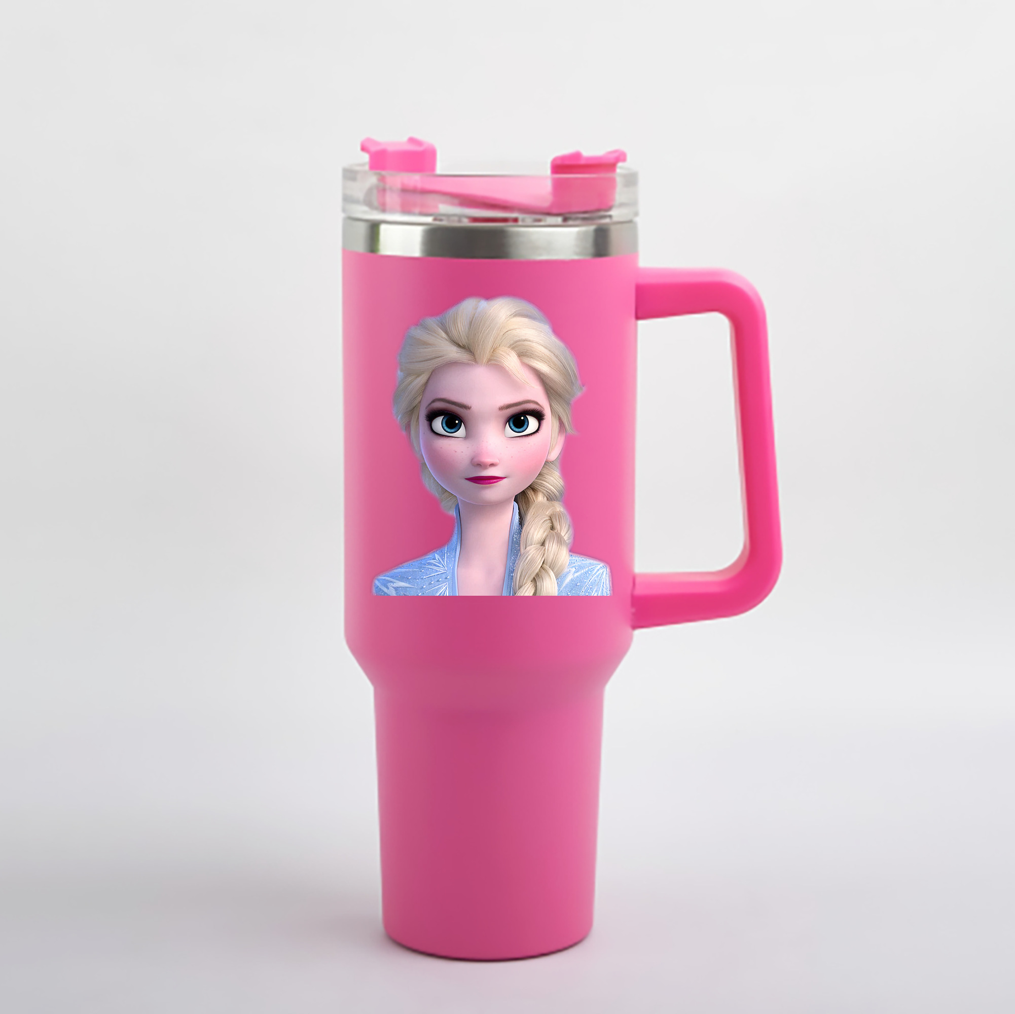 （画像用） アナと雪の女王 アンナ エルサ Frozen Anna Elsa 1200mL車用タンブラー - クリスタルステッカー（プラスチックストロー付き）